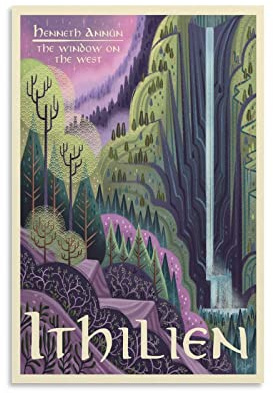 Herr der Ringe Retro-Reiseposter Ithilien Wandkunst Poster Drucke Heimdekoration Bild Leinwand Gemälde Poster 60 x 90 cm