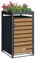 Single Wheelie Bin Steel Storage with Planter Roof - Outdoor Trash Can Storage - Teak Wood Effect - Size 80D x 68W x 124H Centimetres