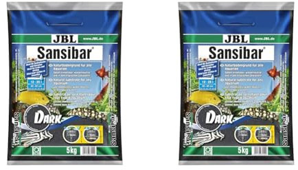 JBL Bodengrund Sansibar Dark, 5 kg (Packung mit 2), für Süßwasser-Aquarien und Terrarien (30 - 40 cm), Fischfutter, Fisch, Alle Altersstufen, Fischhalter, Granulat, PET_FOOD