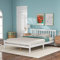 BTM Double Bed White, Solid Wooden Bed Frame Double, Kids Double Bed, White Double Bed Frame 135 x 190 cm For Adults, Kids, Teenagers (White)