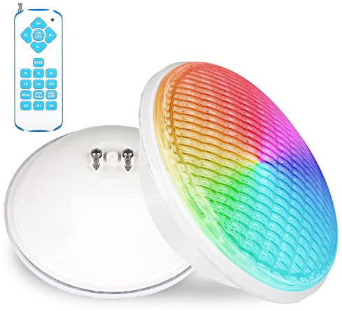 KWODE 36W RGB Focos LED Piscina, Par56 luz piscina, LED Pool Light IP68 IP68 Impermeable, 12V AC/DC Luces Piscina, Luz Piscina, Iluminación de la Pscina RGB con Control Remoto