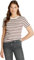 Tommy Hilfiger Damen T-Shirt Kurzarm Slim Cody Rundhalsausschnitt, Mehrfarbig (Fine Stp Calico/ Deep Rouge), XL