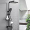 Dnkelar Duschsystem, Duschstange Höhenverstellbar, Duschset mit Mischbatterie, Duschsystem mit Regendusche, Regal und Handbrause mit 3 Strahlarten (Thermostat-LED Display-Schwarz-3)