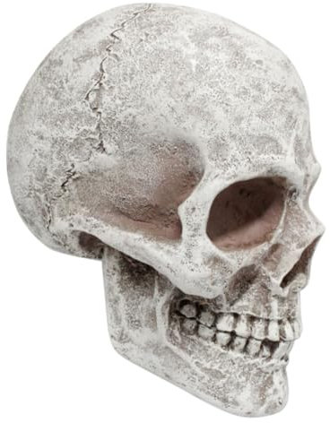 TOPBATHY -Ornamente Halloween Dekoration Auto Dekoration Gruselige Dekoration Statue des menschlichen Schädels Bar-Schädel- Skelett -Aquarium- Harz Weiß