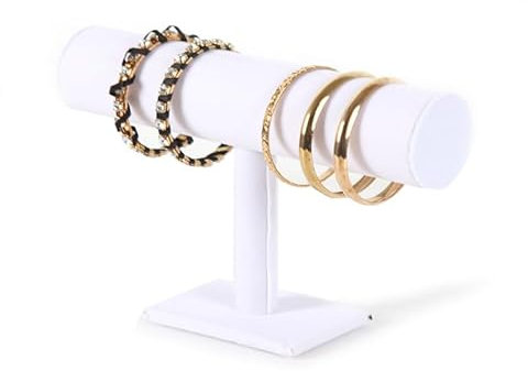 Aisoway Armband Halter, Armband Organizer, Ausstellungsständer, Samt T-förmiger Ständer, verwendet für die Aufbewahrung von Schmuck Armbändern, Armband (weiß)