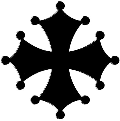 JVM - Autocollant sticker tuning pour voiture, boite à lettre, pc ordinateur portable laptop : (Lot de 1 - Croix Occitane 12x12 cm, Noir sur fond transparent)