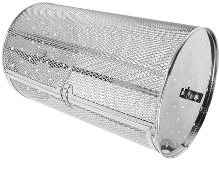 Parliky Edelstahl-grillkorb Für Rotisserie Drehbarer Ofenkäfig Bräterkorb Mit Schnallendesign Geeignet Für Gemüse Kastanien Und Mehr Einfache Beladung Durch Tür