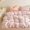 Nayoroom Bettwäsche 220x240 Rosa Weiß Kariert Landhausstil Style Bettbezug 3teilig Karo Geometrische Muster Gewaschene Mikrofaser Renforce Bettwäsche-Sets mit Reißverschluss und 2 Kissenbezüge 80x80