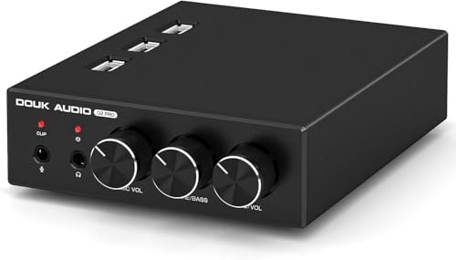 Douk Audio Q2 PRO PC Gaming DAC Kopfhörerverstärker Headset Verstärker mit USB & Optik & MIC Eingang für PS4, Computer, Mac