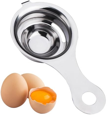 Egg White Yolk Separator Space-Saving Egg Filter Stainless Steel Sifter Egg Yolk Separator Non-Slip Kitchen Gadget Egg Separator with Hooks Efficient Yolk Separator Egg Yolk Sifting Tool