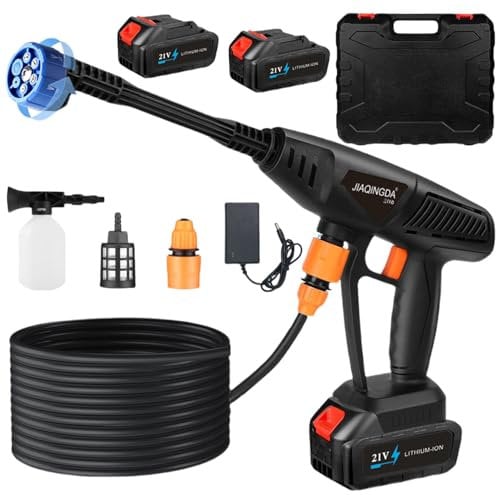 Akku-Hochdruckreiniger für Makita Akkus,Mobiler Hochdruckreiniger Druckreinigerpistole mit 2 Batterien, 6-in-1-Multifunktionsdüse, Hydroblast Pressure Washer Wasserpistole für Auto, Fenster, Rasen