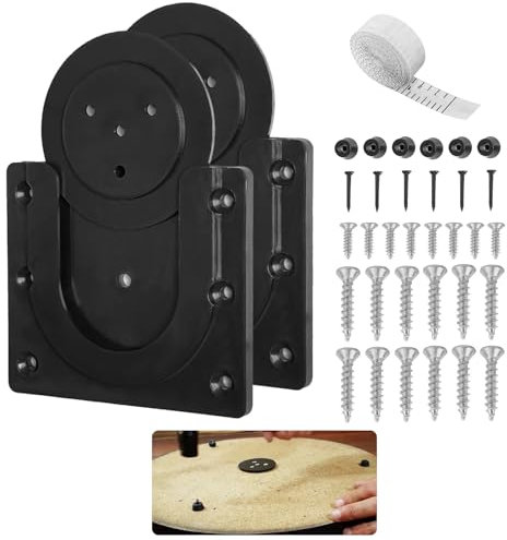 Dart Board Bracket 2pcs Dartboard Bracket Black Dartboards Mounting Brackets Universal Wall Hanging Kit with Oche Tape Measure - Easy Install
