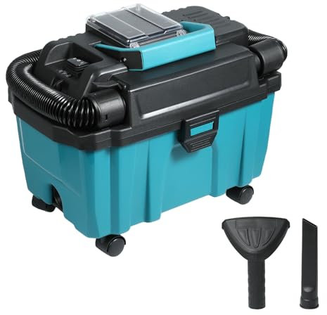 Aspirapolvere a batteria da officina compatibile con batteria Makita da 21 V, serbatoio da 10 litri, capacità di aspirazione 15 kPa, filtro HEPA, con tubo da 2 m e accessori, per interni ed esterni