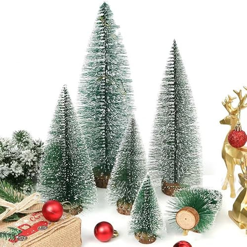 Weihnachtsbaum Mini Künstlich Miniatur Tannenbaum Grün Mini Weihnachts Baum Klein Weihnachtsdeko für Tischdeko, DIY, Schaufenster Figuren 15/30CM – 2Stück