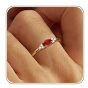 ZNBOH Ringe Gold Damen Wasserfest 18K Vergoldete Geburtsstein Ring 52-62 | Stapelbar Ringe mit Stein Zirkonia Amethyst Aquamarin Edelstein,Promise Daumenring,Verlobungsring,Geburtstag Geschenk Frauen