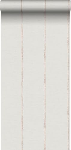 Sanders & Sanders papier peint à rayures terracotta et blanc 53 cm x 10,05 m