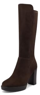QUEEN HELENA Stivali Alti Donna con Tacco Largo e Plateau X27-124