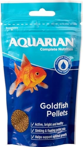 AQUARIAN Complete Nutrition, Aquarium Goldfish Food Pellets Also Suitable for Small Pond Fish, 284 g Bag