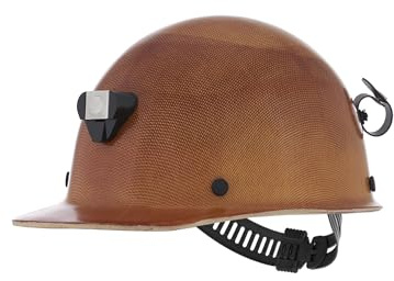 MSA 460409 Schutzhelm im Skullgard-Stil mit Pinlock-Aufhängung, Lampenhalterung und Kordelhalter, aus Phenolharz, strahlende Wärmebelastung bis 100 °C, Standardgröße in Naturbraun