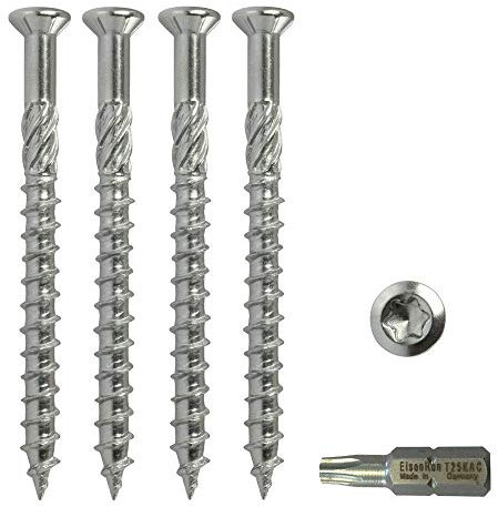 Profi Terrassenschrauben 5x70 mm - 400 Stück A2 Edelstahl mit Bit für Holzdielen