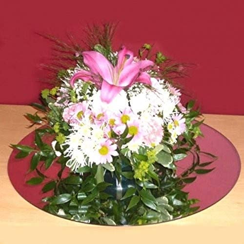 Super Cool Creations Round Table Display Plates Circle Mirror - One - 20cm Diameter
