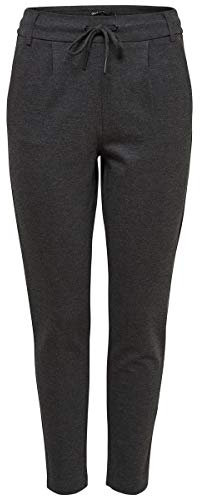 ONLY Poptrash - Pantalon - Tapered - Femme - Gris (Dark Grey Melange) - W38/L30 (Taille Fabricant: M)