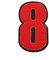 RECHERE 0-9 Number Embroidered Iron On Patch Applique (red 8)