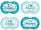 MAM Original I love Mummy & MAM Original I love Daddy // Skin Soft Silikon Schnuller 6-16 // 4er Set // inkl. 2 Sterilisiertransportboxen