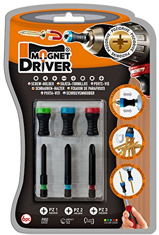Magnet Driver® Magnetisches befestigen Schrauben B33 PZ, einem Blister enthält 3 Bits PZ und 3 Magnet Driver befestigen Schrauben