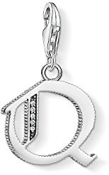 Thomas Sabo Damen-Charm-Anhänger Q Buchstabe Silber Charm Club 925 Sterling Silber 1597-643-21