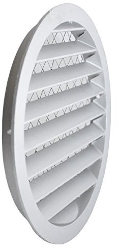 SYSTERM Griglia di ventilazione in alluminio, griglia per aria di scarico rotonda con zanzariera. Griglia in alluminio.