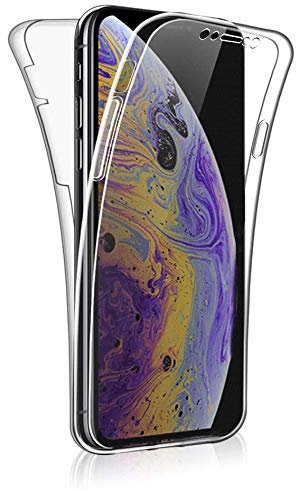iPhone Xs MAX Case, iPhone Xs MAX Case Crystal [ Clear Transparent ] [ Flexible Fitting ] [2 in 1] Slim Shockproof 360° Front and Back Full Body TPU Silicon Gel Case Cover