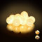 Relaxdays, weiß LED Lichterkette mit 10 Baumwollkugeln, batteriebetrieben, Schalter, Stimmungslichter, Kugeln 6 cm Ø, PS, Baumwolle