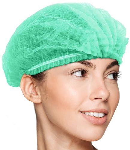 100x Premium Green Mob Caps | Clip Caps | Mop Caps | Long Lasting Hygienic Hair Covers | Hair Nets | For Catering, Beauty, Food Production | Simply Direct Brand