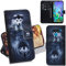 DodoBuy LG K50/Q60 Hülle Flip PU Leder Schutzhülle Handy Tasche Case Cover Wallet Standfunktion mit Kartenfächer Magnetverschluss für LG K50/Q60 - Hund Wolf