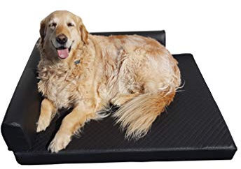 Natalia Spzoo Orthopädisches Hundebett Eckbett Ecke Hundematte luxuriös (S - 80 x 60 cm, Schwarz)