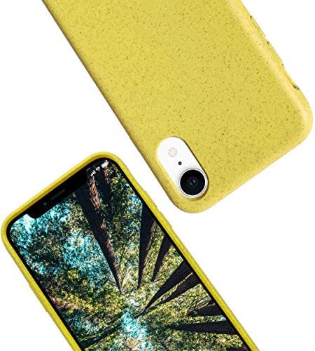 eplanita Eco Mobile Phone Case Compatible with iPhone XR, Plant Fibre, Drop Protection Cover, Durable and Sustainable (for iPhone XR, Yellow)