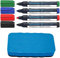 Schneider Maxx 290 Marker (für Whiteboards und Flipcharts, Rundspitze 2-3 mm Strichstärke, rückstandsfrei trocken abwischbar, hohe Qualität, kräftig und farbintensiv) (4er Marker + Löscher)