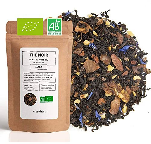 Thé Noir Bio aromatisé Noix Chocolat - 100g (40 tasses) - Thé en vrac 100% Agriculture Biologique - Mes-Thés