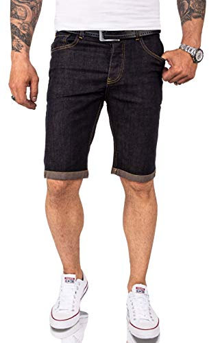 Rock Creek Herren Shorts Jeansshorts Denim Short Kurze Hose Herrenshorts Jeans Sommer Hose Stretch Bermuda Hose RC-2206 Dunkelblau W34