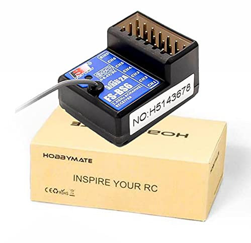 HOBBYMATE Flysky FS-BS6 Récepteur pour FS-GT5 Rc Radio Transmetteur/Télécommande 6 canaux avec système de stabilisation gyroscopique