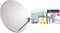 PARABOLA 40 CM ACCIAIO ANTENNA SATELLITARE PER SKY,TIVUSAT+ LNB OCCHIO 2 USCITE