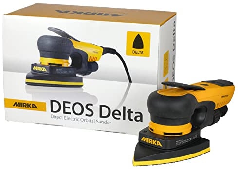 Mirka DEOS Delta 663XCV Orbital Sander 4x6x6 Triangle Detail Sander, Dust-Free Corner Sander for Woodworking, Drywall, Furniture & Painting