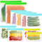 Lot de 14 sacs de rangement réutilisables pour aliments sans BPA - En silicone - Pour congélateur et sandwich