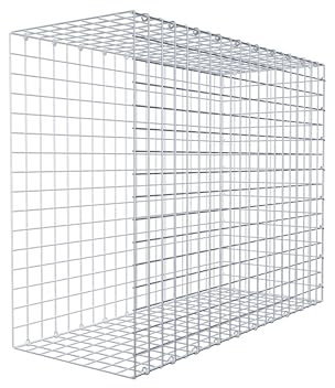 Gabiona Anbau-Gabione Typ2 eckig, Maschenweite 5 x 5 cm, Tiefe 40 cm, Gabione 100 x 80 x 40 cm (L x H x T), C-Ring