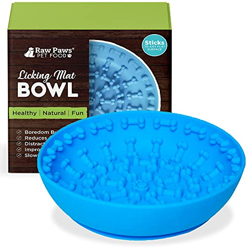 Raw Paws Tapis à lécher, 1 CT – Tapis de Distraction pour Chiens avec Ventouse, Bol à lécher pour Chiens de Grande et Petite Taille, Tapis interactif à lécher pour Chat, Tapis Anti-anxiété – Tapis à
