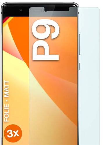 moex FlexProtect matte Schutzfolie für Huawei P9 Displayschutz Folie matt gegen Reflexionen, Anti Reflex Handyfolie mit Sonnenschutz, Kompatibel mit jeder Handyhülle, 3 Stück