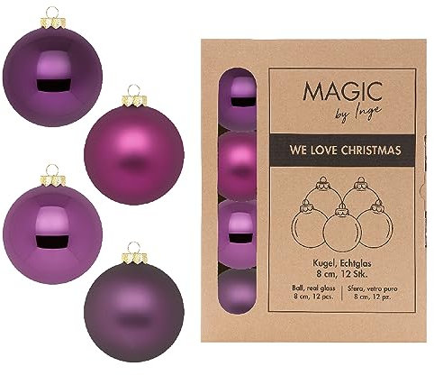 Kugel Purple Deluxe - WE Love Christmas - Magic by Inge - 12 Stück / 8cm