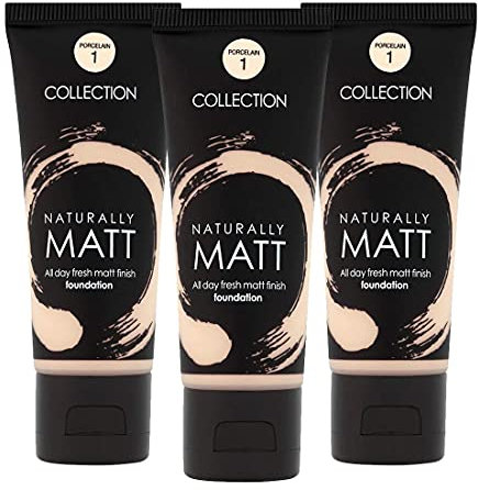 Collection 3 Pack Naturally Matt Foundation - 1 Porcelain - 3 x 35ml