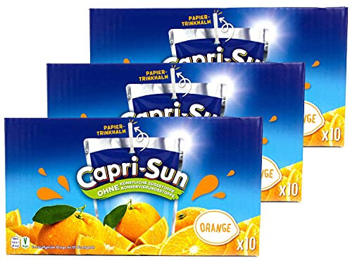 Capri-Sun - 3er Pack Capri Sonne Orange - Caprisonne Vorteilspack (10 x 0.2 Liter) perfekt für Unterwegs 100 % Erfrischung dank fruchtigem Orangen Geschmack